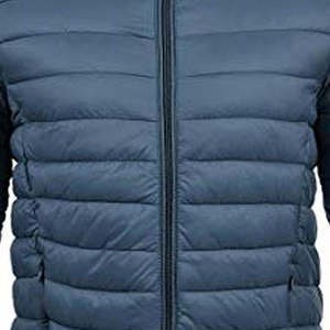 Veste matelassée tendance pour homme, style fermeture éclair, tissu 100% polyester, couleur marine unie, col montant, veste matelassée oversize pour l'extérieur - Product Image 2