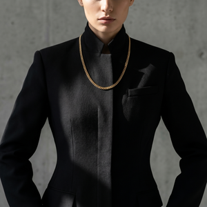 สร้อยคอแบบ Cuban Link ชุบทอง - ทองเหลืองขัดเงาพร้อมประดับเพชรซิคอนและเพชร - Product Image 6