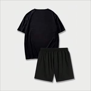 Streetwear d'été surdimensionné pour hommes personnalisés T-shirt à manches courtes en coton respirant Ensemble de shorts en tricot Ensemble de deux pièces - Product Image 2