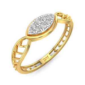 Anillo de diamante de malla de oro amarillo con brillo suave Categoría de producto elegante y lujoso - Product Image 4