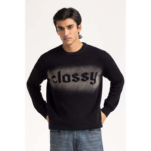 เสื้อสเวตเตอร์คอกลมผู้ชาย 100% อะคริลิก พิมพ์ลายตัวอักษรโลโก้ด้านหน้า แขนเสื้อปกติ พิมพ์ลายด้วยความร้อน ทอผ้าด้วยเครื่องจักร ODM - Product Image 4