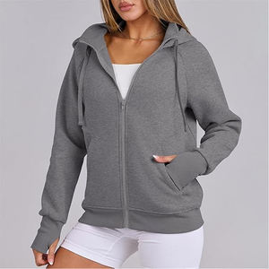 Sweat-shirt surdimensionné à logo personnalisé pull-over à capuche pour hommes en coton uni vierge avec fermeture éclair surdimensionnée et respirante - Product Image 3