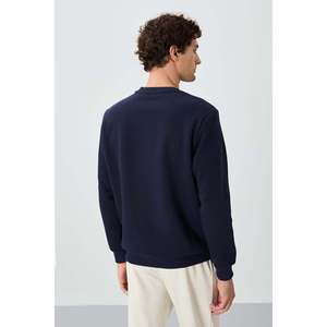 Sudadera Azul Marino para Hombre Omar, 100% Algodón, Tejido French Terry Cepillado 88137 - Product Image 1