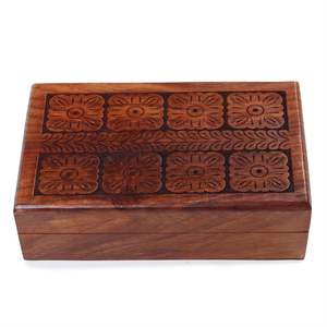 Caja de Joyería de Madera Hecha a Mano y Personalizada con Tallado Tradicional para Exhibición en Hogar, Oficina o Boutique - Precio de India - Product Image 3
