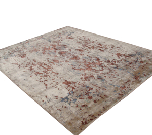 Alfombra de área de alta calidad, hecha a máquina, de poliéster tejido, reversible, estilo bohemio, pelo medio, sin respaldo artificial, con patrón abstracto. - Product Image 1