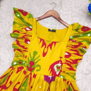 Robe maxi en coton idéale pour l'été avec imprimé Patola, élégante pour les soirées, protection solaire, évacuation de l'humidité - Product Image 2