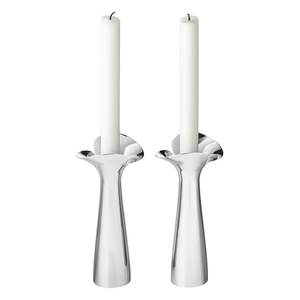 Rose metal candle holder with tall legs and simple top crafted <b>for</b> placing pillar candles in formal event set <b>ups</b> - Product Image 3