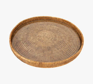 New Arrival Handwoven Rattan <b>Round</b> <b>Serving</b> <b>Tray</b> 100% Eco Friendly Natural Handmade Rattan Storage Baskets - Product Image 3