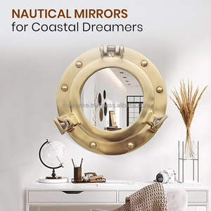 Miroir mural en laiton de luxe de haute qualité de 12 pouces décor nautique hublot rond en laiton poli verre pour la décoration murale de la maison - Product Image 4