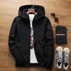 Chaqueta Cortavientos Ligera con Capucha y Cremallera para Hombre, Ropa Deportiva Transpirable e Impermeable para Senderismo y Ciclismo - Product Image 5