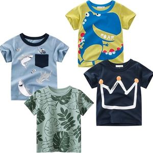 Children's Short-sleeved Knitted 100% Cotton T-shirts for Boys and Girls Summer <b>Clothes</b> Quick Dry Breathable - Product Image 1