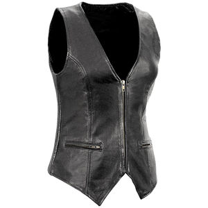 Vente en gros de nouvelles femmes grande taille gilet en cuir dames moto hiver pur Pu Faux cuir gilet coton doublure femme Street Style - Product Image 1