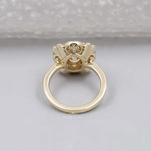 Bague de promesse géométrique en diamant Marquise Halo en or véritable plaqué rhodium 14 carats - Product Image 4