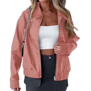 2025 nouveauté femmes veste en cuir Design Unique vêtements d'extérieur d'hiver coton remplissage imprimé fermeture éclair respirant - Product Image 1