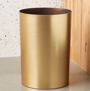Handcrafted strong metal waste <b>bin</b> with classic detailing perfect for upscale offices restaurants and home spaces - Product Image 4