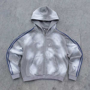 Ensemble de sweat-shirts unisexes en molleton délavé à l'acide respirant Polyester/Coton Enfants Unisexe Survêtement Streetwear Coupe courte surdimensionnée Hiver - Product Image 5