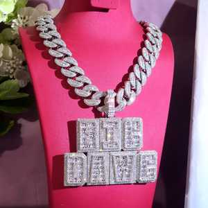 Collar con colgante de plata de ley 925 con diamante moissanita VVS brillante de alto brillo para uso unisex. - Product Image 2