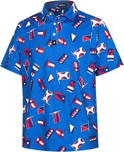 Polo à manches courtes en jersey extensible 210g, style business, avec logo personnalisé brodé, imprimé rayé tendance pour homme - Product Image 1