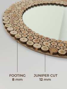 Arte de pared de espejo de mosaico de madera 60cm (24 "), espejo hecho a mano, arte de pared de mosaico de rebanada de madera, arte de rebanada rústica, madera recuperada, - Product Image 4