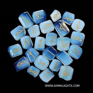 Opalite Stone Grabado Reiki Healing Crystal Rune Set Juego de runas curativas de cristal para la venta - Product Image 4