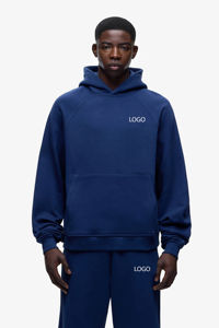 Plain Blank Boxy Street Wear Tracksuits Cotton Baggy Fleece <b>Oversized</b> Hoodie <b>Jogger</b> Set Running Tracksuit for Men - Product Image 4