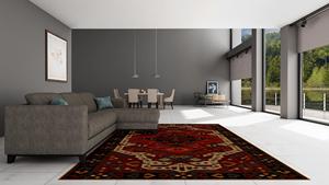 Juego de alfombras antideslizantes ecológicas de estilo nepalí de lana anudada a mano de alta calidad, alfombra hecha a mano de lujo, diseño de patrón abstracto - Product Image 3