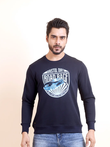 Sweat-shirt à manches longues Loopknit bleu marine pour homme confortable et durable pour un usage quotidien Meilleure qualité imprimé tout y compris l'hiver - Product Image 2