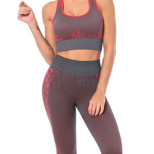 Women's Gym Fitness Clothing New Style Solid Pattern Customized 2-Piece Yoga Set Casual Workout Elastic Waist Breathable - Product Image 4