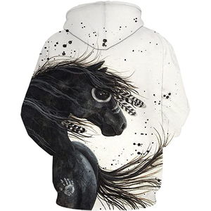 Sweat à capuche lourd avec étiquette imprimée personnalisée de haute qualité Vintage Wash Sweat à capuche noir avec poches latérales - Product Image 6