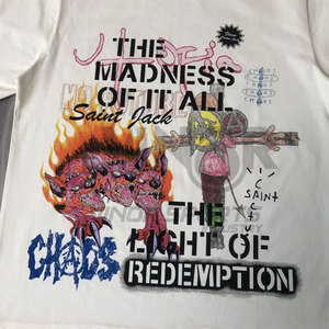Camisetas para hombre y mujer, camiseta de gran tamaño con estampado gráfico de dibujos animados góticos Harajuku Hip Hop americano, ropa de manga corta de algodón - Product Image 4