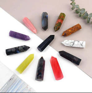 Vente en gros de baguette de pierres précieuses Feng Shui naturelles Artisanat folklorique Tour de quartz à pointe de cristal Améthyste Cristal de guérison - Product Image 2
