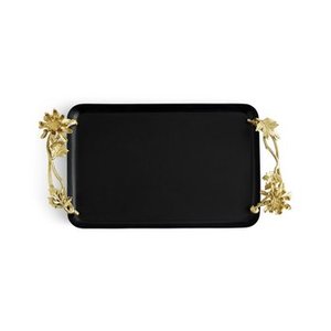 Bandeja para servir con incrustaciones de hueso Rectangular elegante con asas de metal, perfecta para vajilla de cocina de restaurante de Hotel - Product Image 6