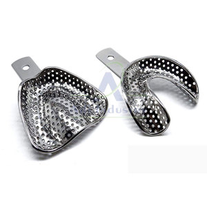 Bandeja de Impresión Manual de Acero Inoxidable con Logotipo Personalizado de Estilo Único, Equipo Dental Reutilizable y Duradero en Existencia - Product Image 1