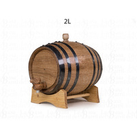 Baril à vin en bois de haute qualité de 2 litres, fait à la main, finition laquée noire pour le vin et la bière