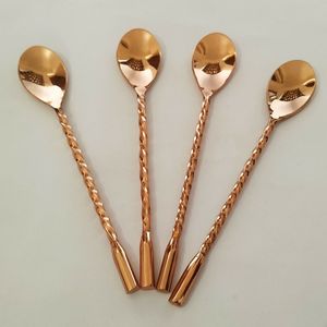 Customizable Long Spiral Handle Metal Stirrer Spoon Set of <b>Bar</b> <b>Tools</b> - Product Image 2