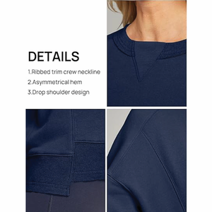 Sudadera de algodón de gran tamaño para mujer, jersey de manga larga con cuello redondo, precio barato al por mayor personalizado para uso diario de invierno OEM - Product Image 5