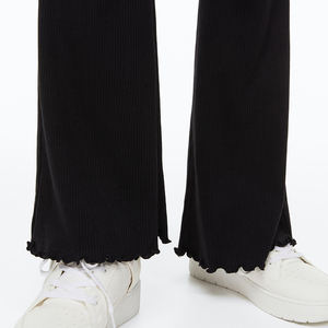 Pantalon de yoga sans couture uni, taille haute, extensible dans quatre directions, en Spandex/Nylon, pour le fitness et le sport, échantillons gratuits - Product Image 5