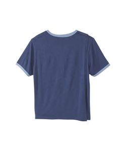 T-shirt adaptatif post-chirurgie pour homme avec boutons pression Motif lettre teint en vêtement 100% coton à manches courtes pour les patients âgés - Product Image 2