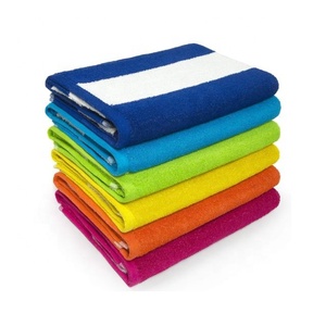 100% coton biologique rayures audacieuses personnalisé imprimé microfibre serviettes de plage Ultra absorbant adulte qualité été turc GOTS - Product Image 1