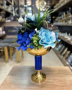 Florero de mesa decorativo de gran venta para la decoración del hogar y la boda en metal de hierro y aluminio con acabado dorado - Product Image 3