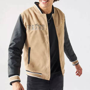 Vêtements décontractés de la rue principale Nouveauté Veste universitaire pour homme Col montant Logo sur le devant 100% laine Respirant Coupe-vent Prix bas - Product Image 4