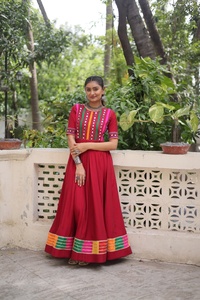 Lehenga Choli bordado de diseñador para mujer, colección de ropa de boda informal, Tops largos para vestido de Navratri, listo para usar para niñas - Product Image 5