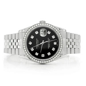 Reloj de Moda con Incrustaciones de Moissanita, Estilo Audaz con Diamantes VVS, para Hombre, de Acero Inoxidable, con Esfera de Cuarzo y Cristal, Personalizable - Product Image 1