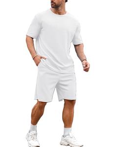 Conjunto de pantalones cortos de nailon para hombre superventas personalizado de manga completa con logotipo bordado servicio OEM conjunto de verano ligero y duradero - Product Image 3