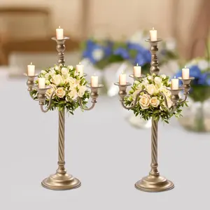 Bougeoir exclusif en métal doré Nouvel arrivage Candélabre de décoration de maison de luxe élégant pour Noël et Pâques - Product Image 3