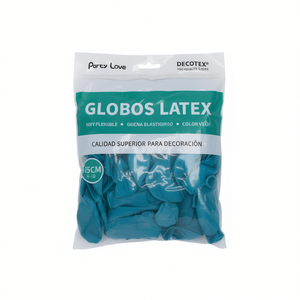 Globos de Látex Party Love de 25 cm, Color Azul Celeste R10, para Decoración - Product Image 2