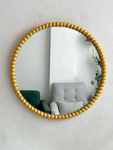 European Vintage <b>Hanging</b> <b>Mirror</b> Resin Oval Small <b>Wall</b> <b>Mirror</b> for Bedroom Living-Room Dresser Decor with Sculpture Pattern Model - Product Image 4