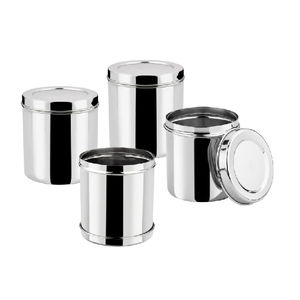 Boîtes et conteneurs de stockage en métal argenté personnalisés OEM vente chaude pour ustensiles de cuisine décoratifs fournitures en vrac pour assiettes alimentaires - Product Image 1