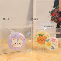 Sacs d'emballage en PVC transparents avec trou de suspension et fermeture éclair pour badges à bouton en PVC et épingles en émail, prêts à être expédiés, pour cartes, épingles et breloques en acrylique