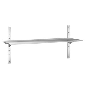 Commercial <b>Stainless</b> <b>Steel</b> Wall <b>Shelf</b> PREMIUM - 1600x300mm - with 2 Tiers - Product Image 3